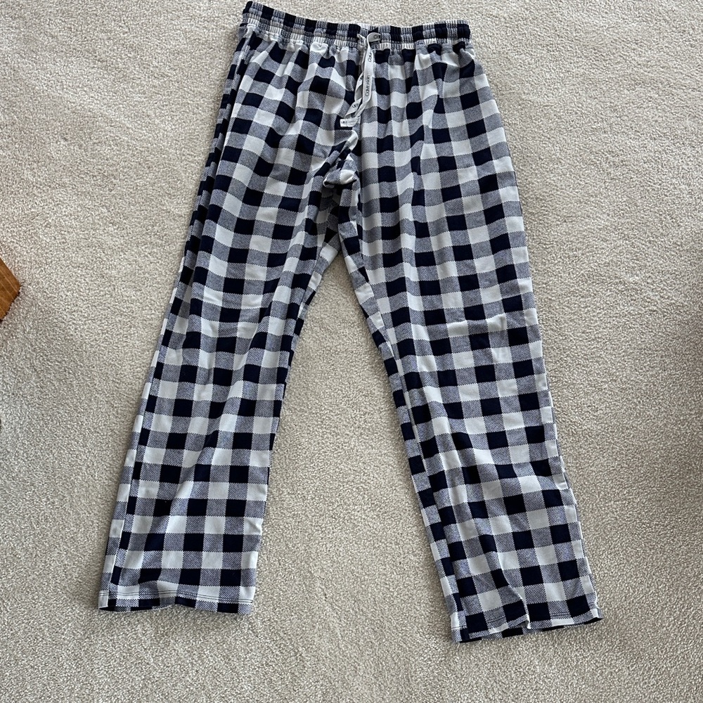 Calvin Klein Navy and White Checkered Pajama Pants